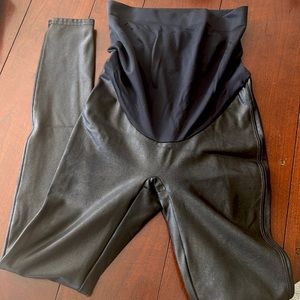 LIKE NEW SPANX maternity faux leather leggings